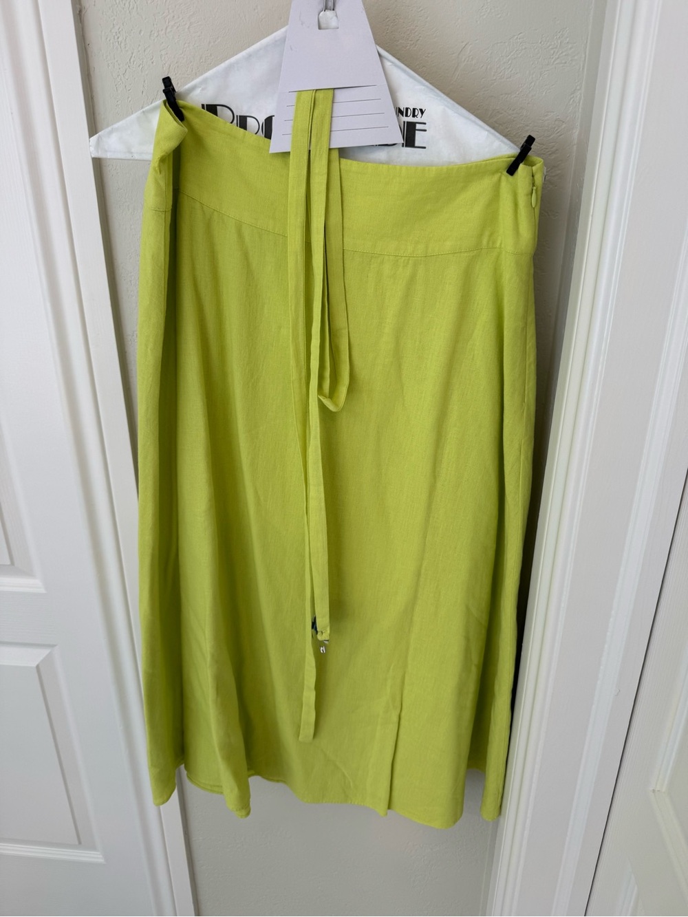 LOFT Lime Green linen Midi Skirt